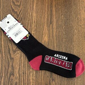 NWT NFL Arizona Cardinals Black and Red Socks Size Large